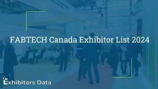FABTECH Canada Exhibitor List 2024