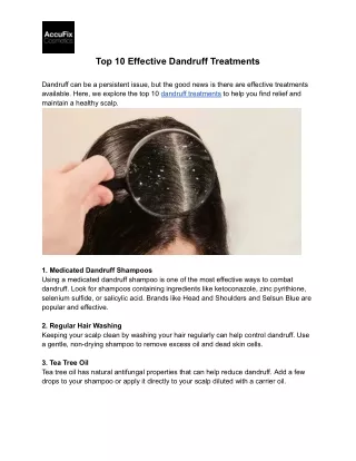 Top 10 Effective Dandruff Treatments