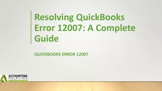 Easiest method to tackle QuickBooks Desktop Error 12031