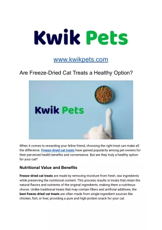 Are Freeze-Dried Cat Treats a Healthy Option?