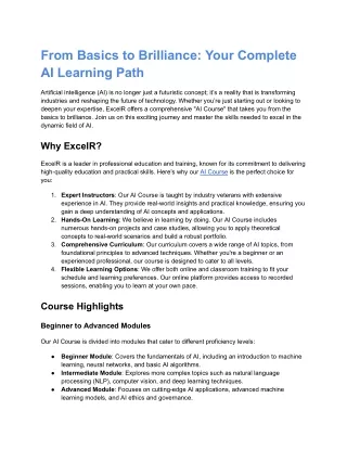 From Basics to Brilliance_ Your Complete AI Learning Path