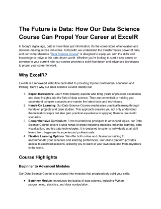 The Future is Data_ How Our Data Science Course Can Propel Your Career at ExcelR