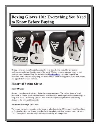 Boxing Gloves 101 Everything You Need to Know Before Buying