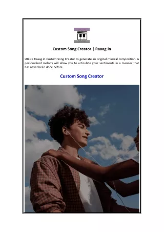 Custom Song Creator  Raaag.in