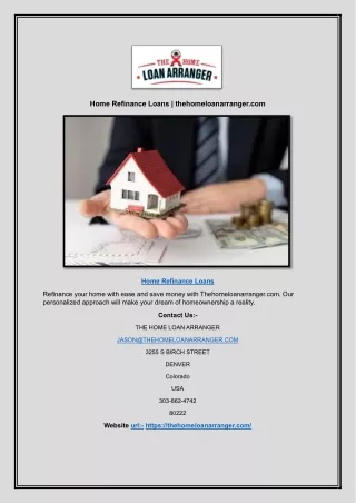 Home Refinance Loans | thehomeloanarranger.com