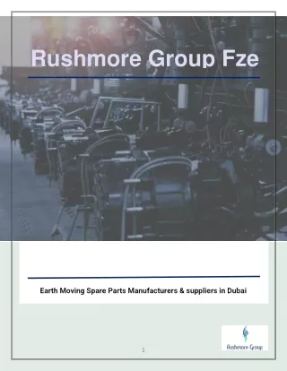 Empowering Construction Projects The Role of Earth Moving Spare Parts Manufacturers in Dubai