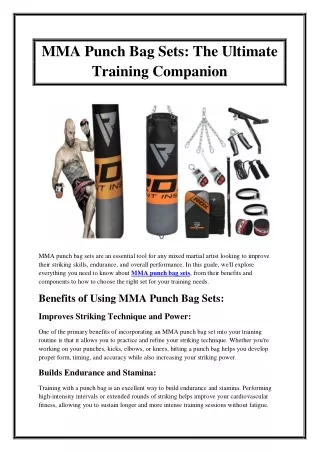 MMA Punch Bag Sets The Ultimate Training Companion