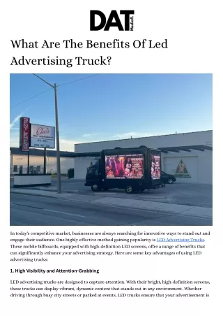 Innovative LED Truck Advertising for Events in Florida by Led Truck Advertising