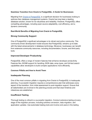 Seamless Transition from Oracle to PostgreSQL_ A Guide for Businesses