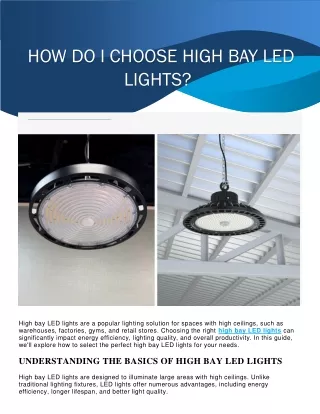 HOW DO I CHOOSE HIGH BAY LED LIGHTS PDF