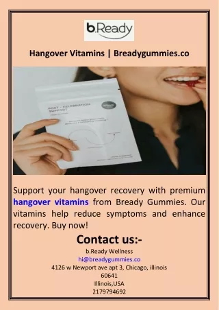 Hangover Vitamins  Breadygummies.co
