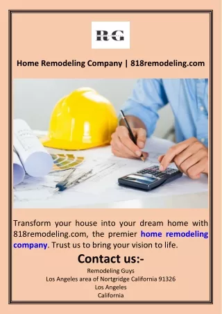Home Remodeling Company  818remodeling.com