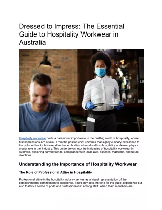 Dressed to Impress_ The Essential Guide to Hospitality Workwear in Australia