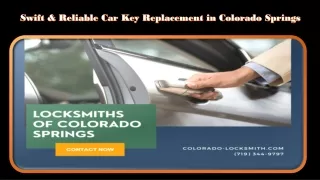 Swift & Reliable Car Key Replacement in Colorado Springs