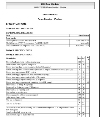 2002 FORD WINDSTAR Service Repair Manual