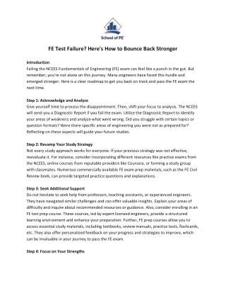 FE Test Failure Here's How to Bounce Back Stronger