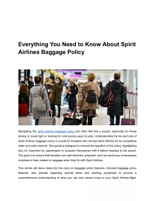 Everything You Need to Know About Spirit Airlines Baggage Policy
