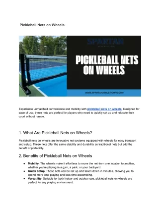 Pickleball Nets on Wheels