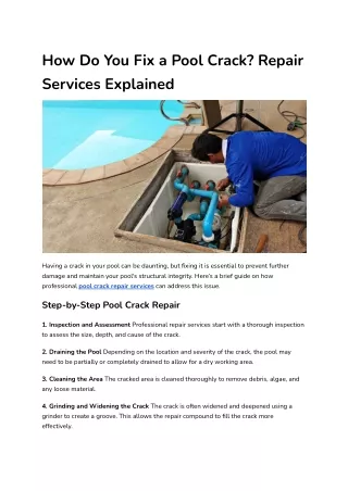 How Do You Fix a Pool Crack