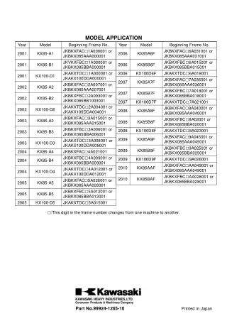 2002 KAWASAKI KX85-B2 Service Repair Manual