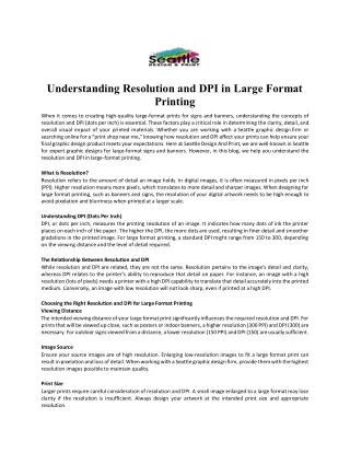 Understanding Resolution and DPI in Large Format Printing