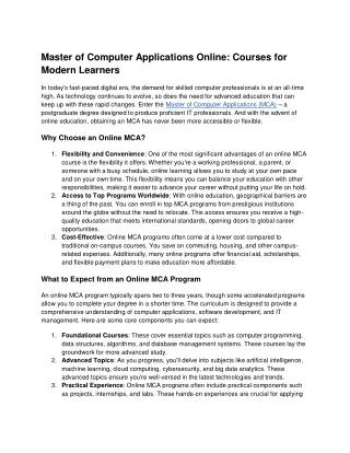 Master of Computer Applications Online_ Courses for Modern LearnersMaster of Computer Applications Online_ Courses for M