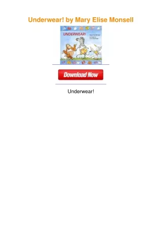 Underwear! by Mary Elise Monsell