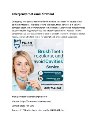 Emergency root canal Stratford