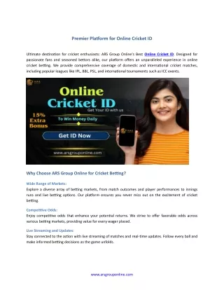 Premier Platform for Online Cricket ID