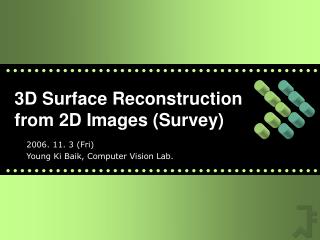 3D Surface Reconstruction from 2D Images (Survey)