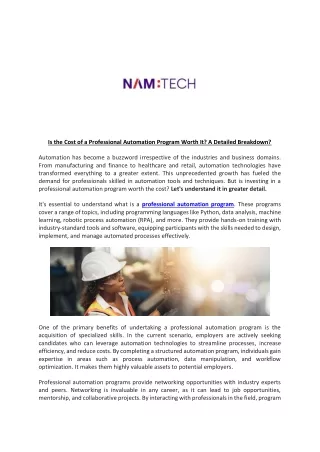 Is the Cost of a Professional Automation Program Worth It? A Detailed Breakdown?