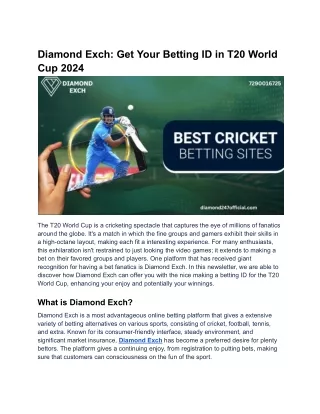 Diamond Exch_ Get Your Betting ID in T20 World Cup