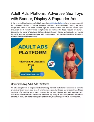 Adult Promotion Platform _ Promote adult website _ Adult Ads Platform