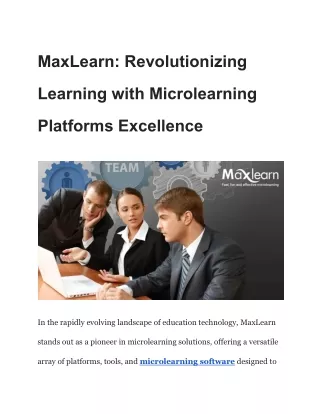 MaxLearn_ Revolutionizing Learning with Microlearning Platforms Excellence