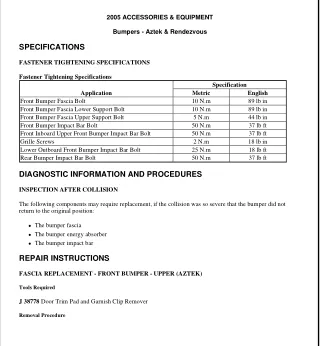 2002 PONTIAC AZTEK Service Repair Manual