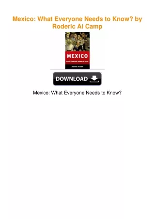 Mexico: What Everyone Needs to Know? by Roderic Ai Camp