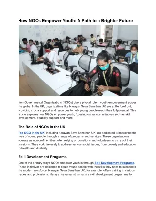 How NGOs Empower Youth_ A Path to a Brighter Future