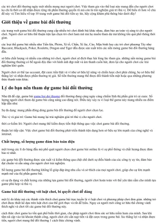 TOP 9  Game bài đổi thưởng qua ngân hàng uy tín