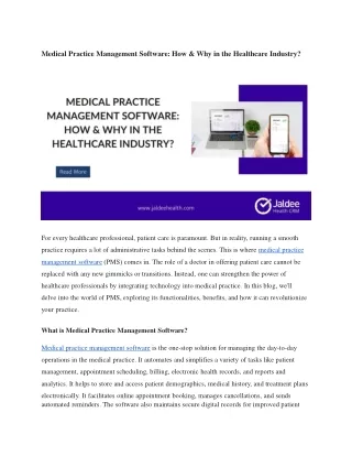 Medical Practice Management Software_ How & Why in the Healthcare Industry