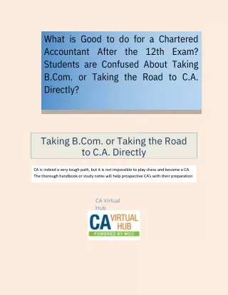 What is good to do for a Chartered Accountant after the 12th exam.pdf