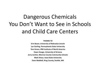 Dangerous Chemicals You Don’t Want to See in Schools and Child Care Centers