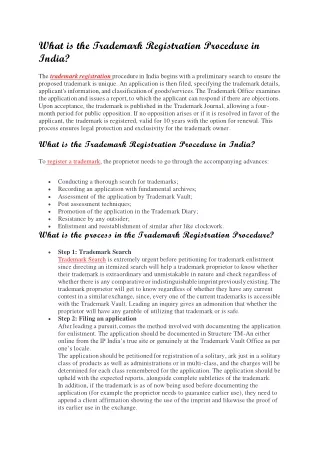 What is the Trademark Registration Procedure in Indi1