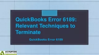 How to overcome from Error 6189 in QuickBooks