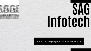 SAG Infotech: Renowned for Efficient Tax, Accounting, and Compliance Software