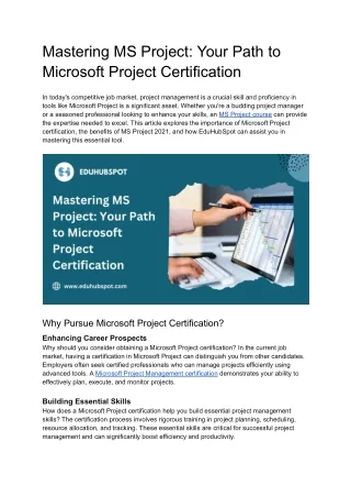 Mastering MS Project_ Your Path to Microsoft Project Certification