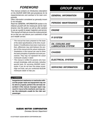 2002 Suzuki GSX1400 Service Repair Manual