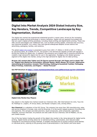 Global Digital Inks Market Analysis: Key Drivers and Forecasts