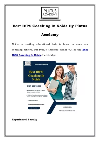 Best IBPS Coaching in Noida | Plutus Academy