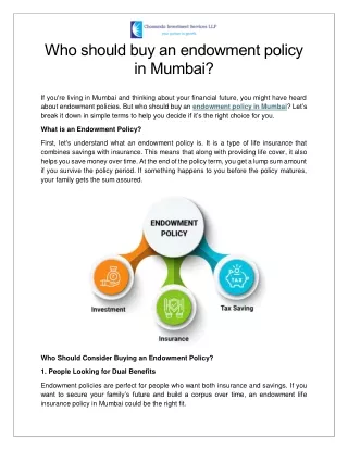 Who should buy an endowment policy in Mumbai