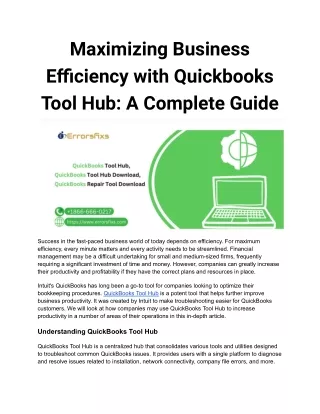 Maximizing Business Efficiency with Quickbooks Tool Hub_ A Complete Guide